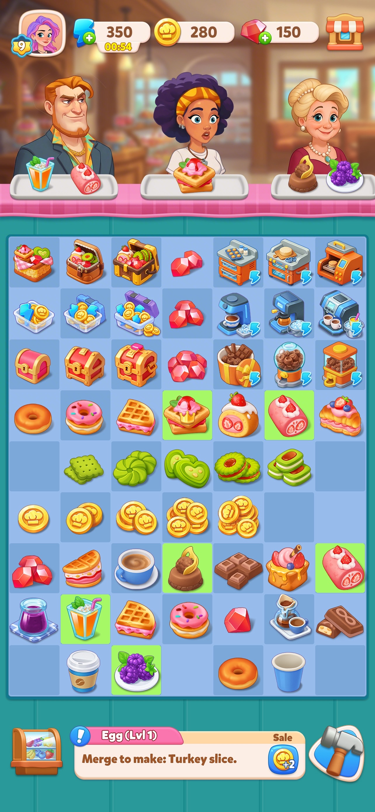 Just Desserts: Revenge & Merge · 图06 · 棋盘要素（含宣传包装） · 1284×2778