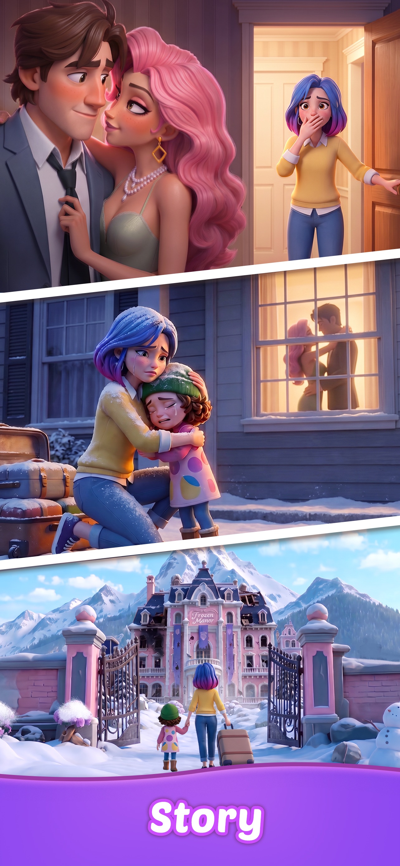 Frozen Manor: Merge Mystery · 图02 · 官方商店宣传图 · 1284×2778