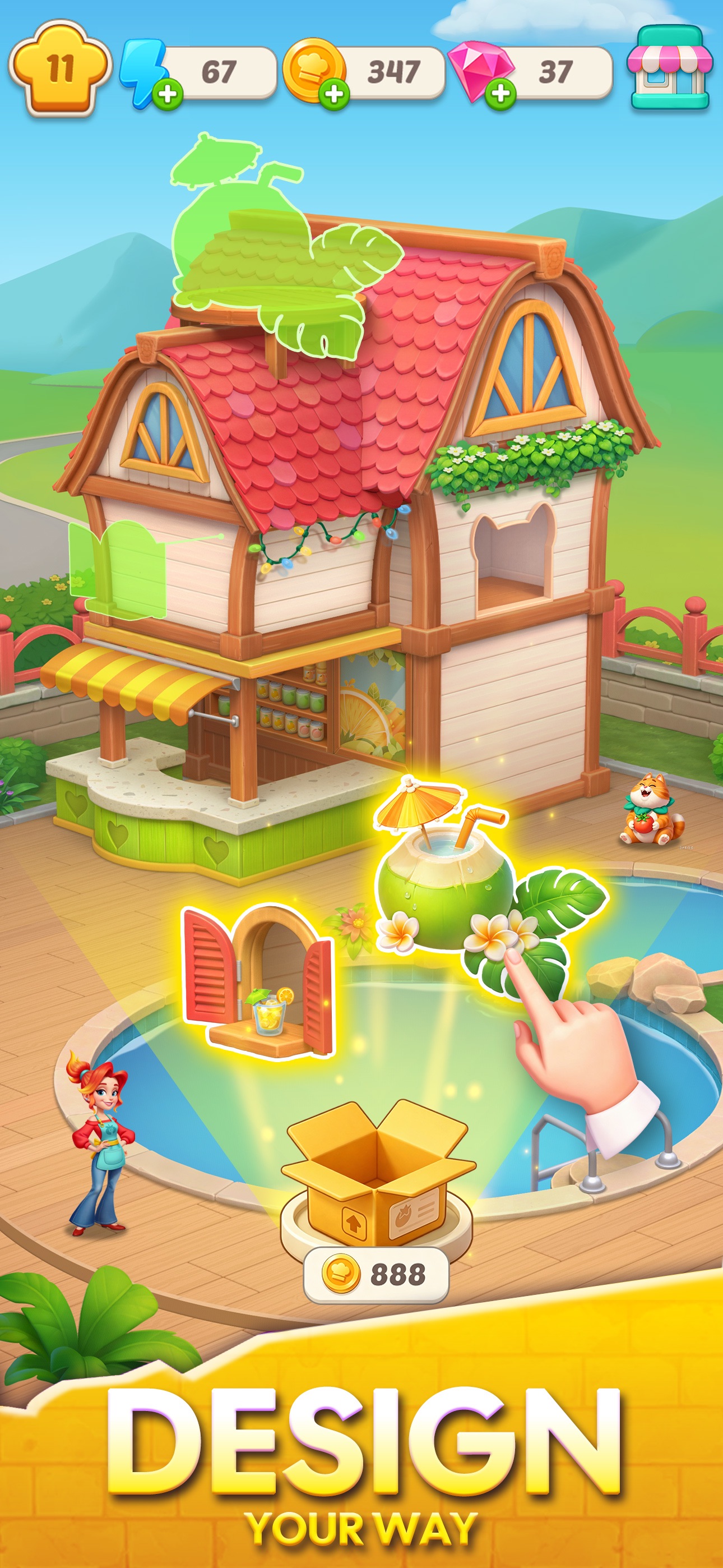 Yumtopia: Merge & Cook · 图03 · 成长/场景要素（含宣传包装） · 1290×2796