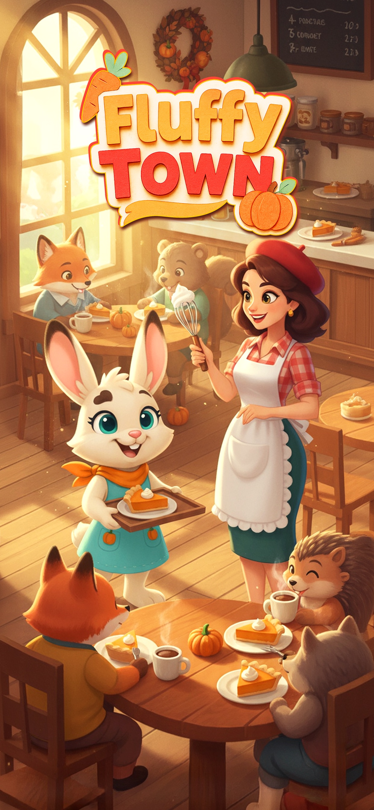 Fluffy Town : Merge & Cook · 图01 · 官方商店宣传图 · 1242×2688