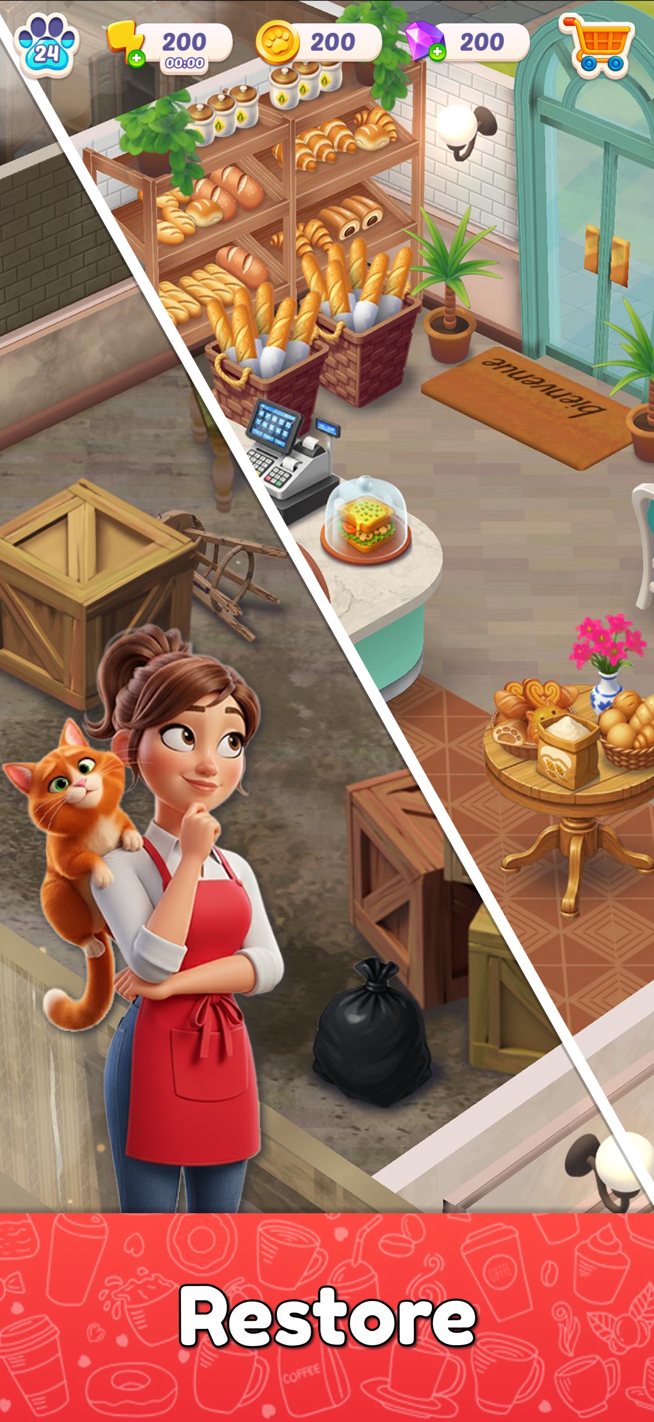 Paws & Pastries: Merge Café · 图03 · 成长/场景要素（含宣传包装） · 1320×2868