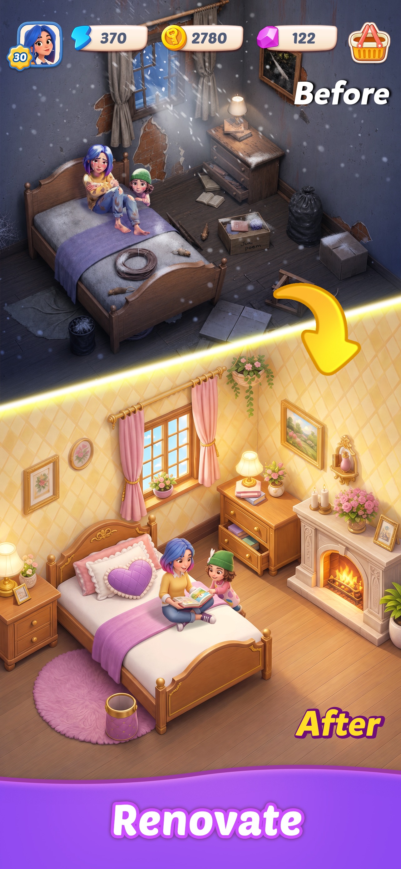 Frozen Manor: Merge Mystery · 图03 · 成长/场景要素（含宣传包装） · 1284×2778