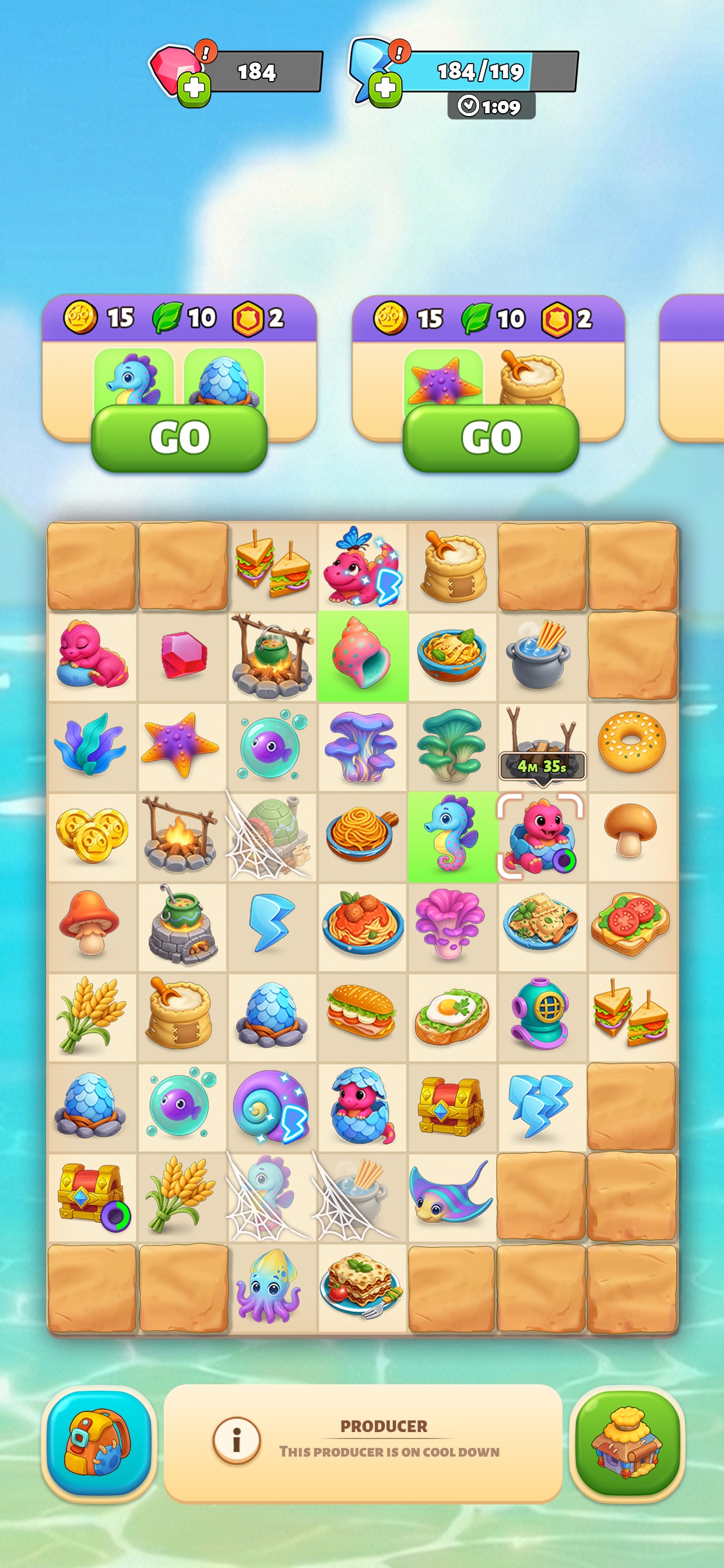 Family Bay: Merge & Farm · 图04 · 棋盘要素（含宣传包装） · 1242×2688