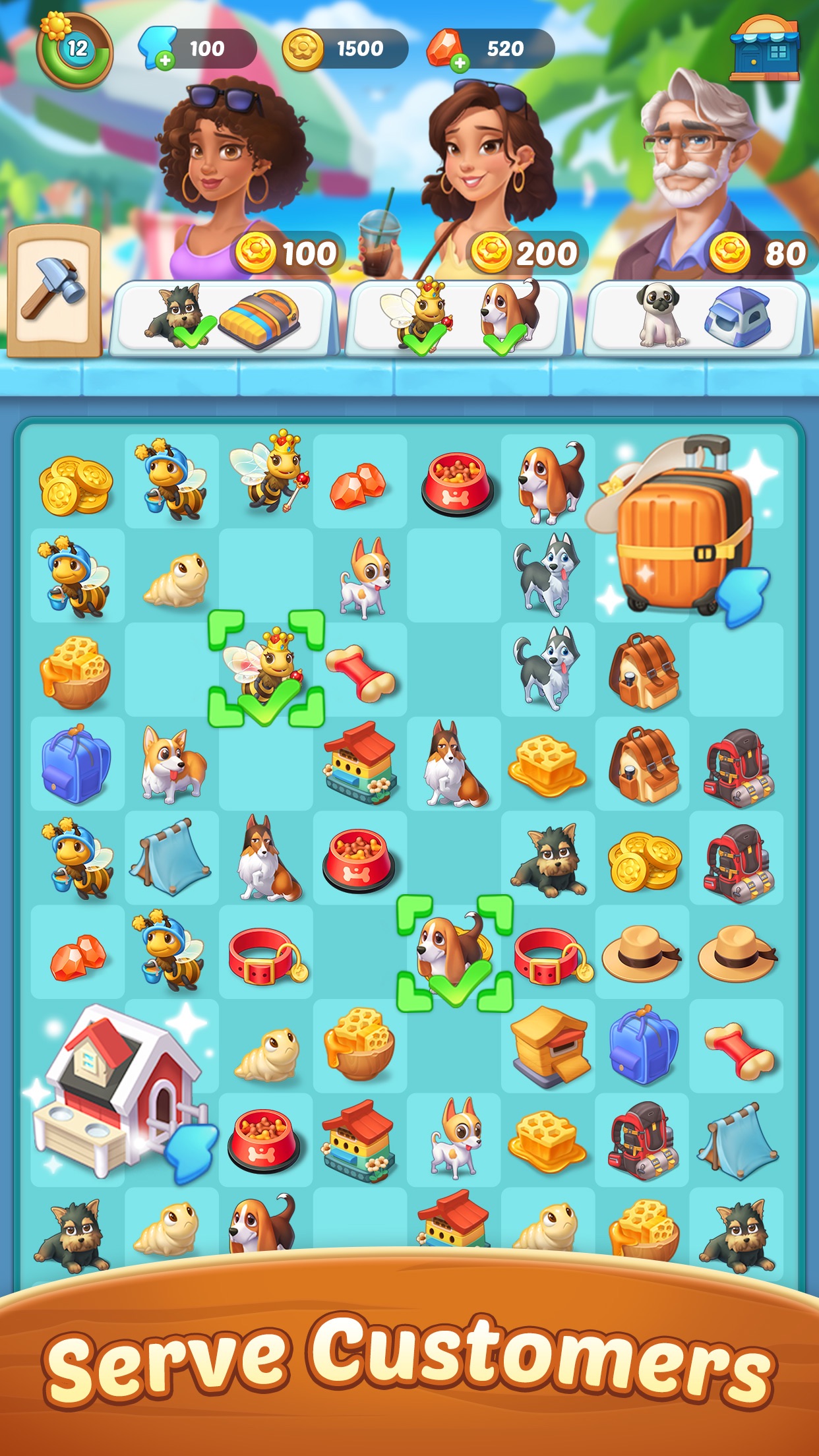 Seaside Escape · 图02 · 棋盘要素（含宣传包装） · 1242×2208