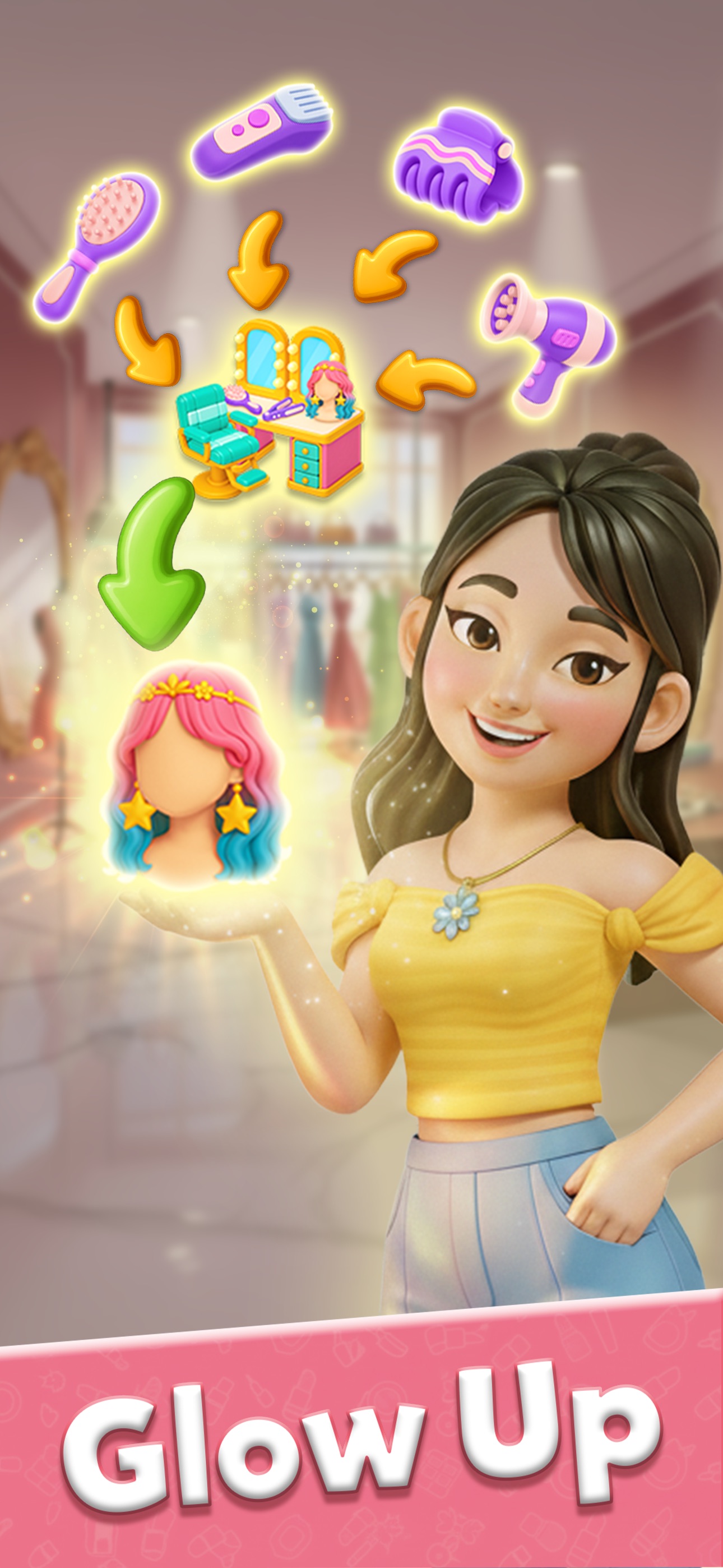 Glow Tales: Merge & Makeover · 图02 · 官方商店宣传图 · 1290×2796