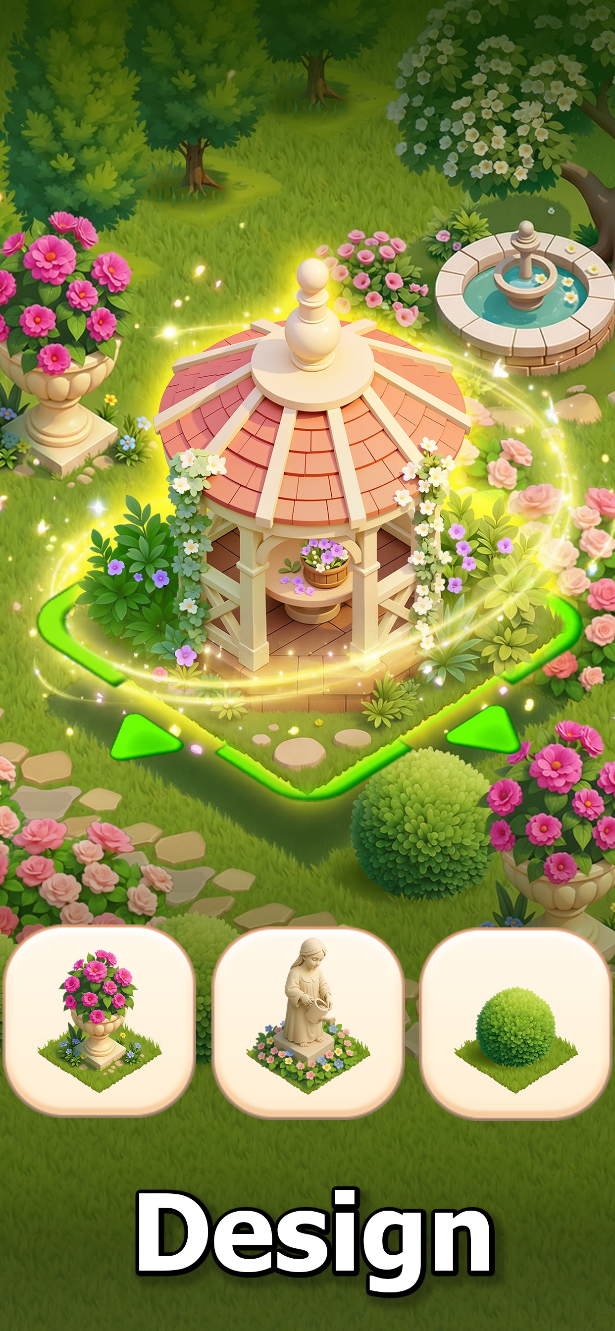 Garden Getaway: Merge & Design · 图04 · 成长/场景要素（含宣传包装） · 1242×2688