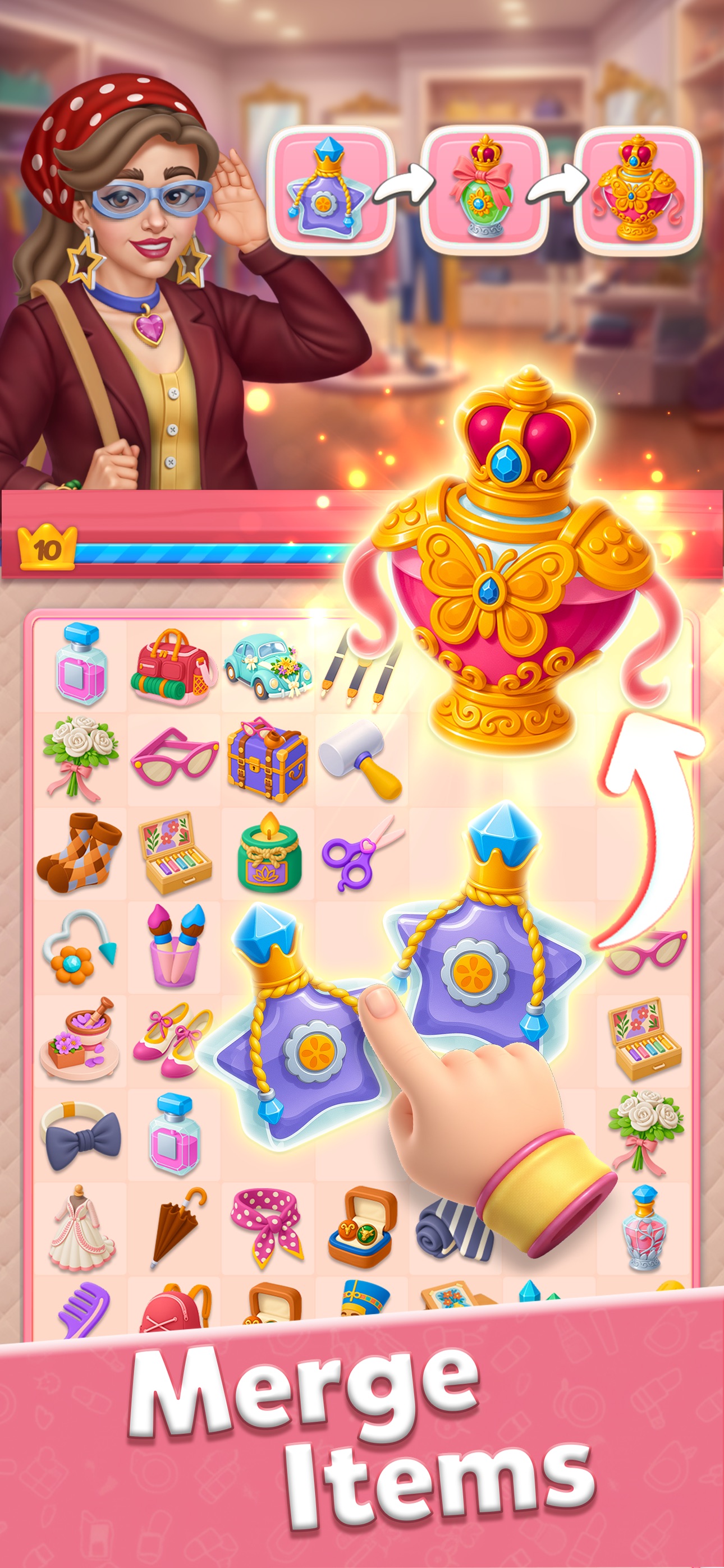 Glow Tales: Merge & Makeover · 图04 · 官方商店宣传图 · 1290×2796
