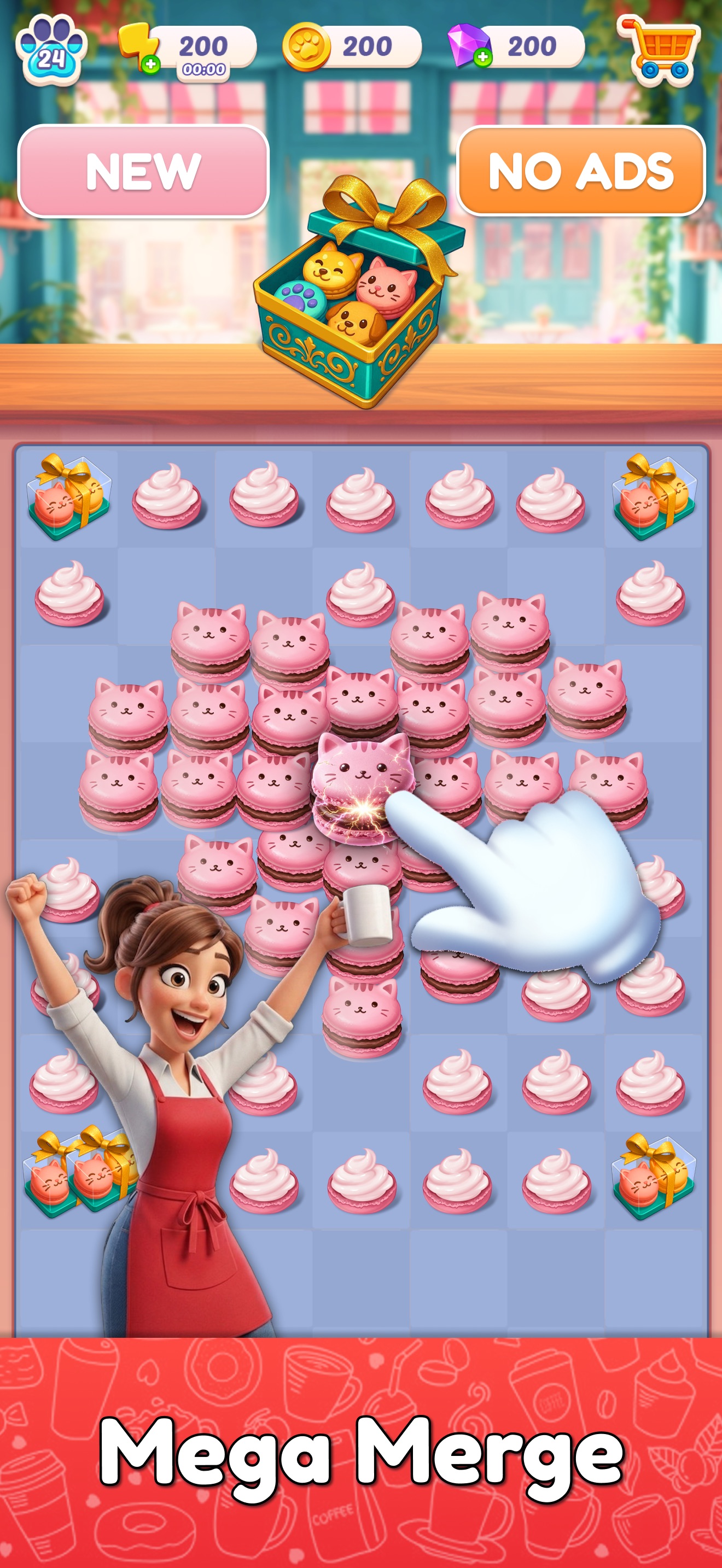 Paws & Pastries: Merge Café · 图01 · 官方商店宣传图 · 1320×2868