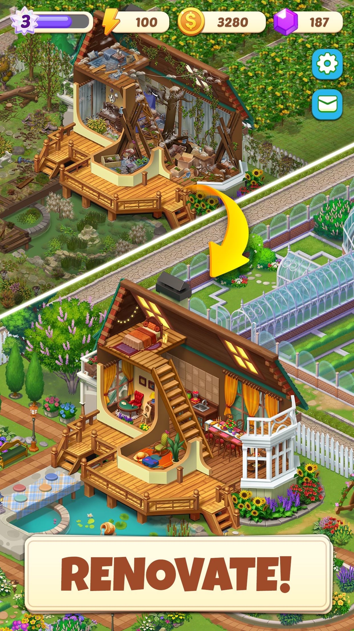 Merge Manor : Sunny House · 图01 · 官方商店宣传图 · 1242×2208