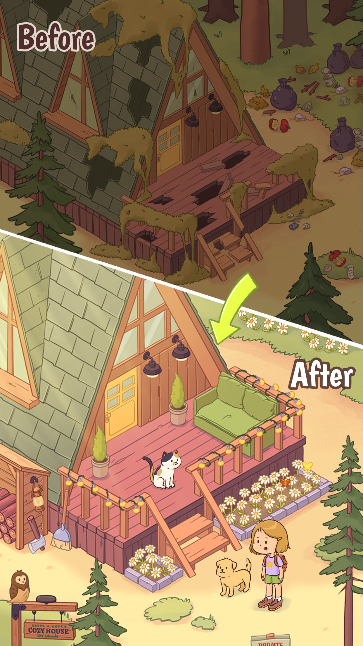 Denver's Forest: Merge&Cozy · 图01 · 官方商店宣传图 · 1242×2208