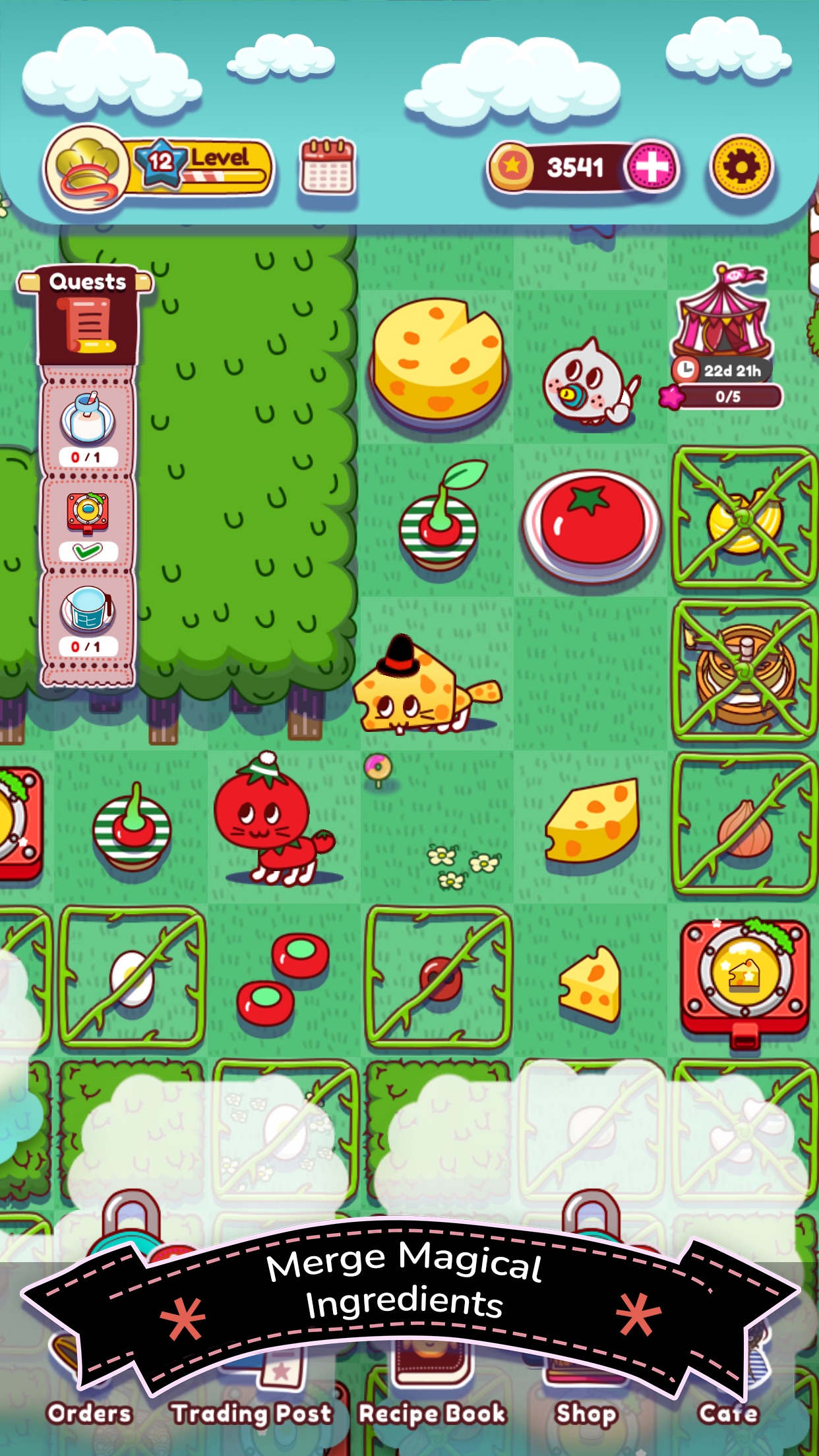 Rare Pets - Merge Game Mystery · 图01 · 棋盘要素（含宣传包装） · 1242×2208