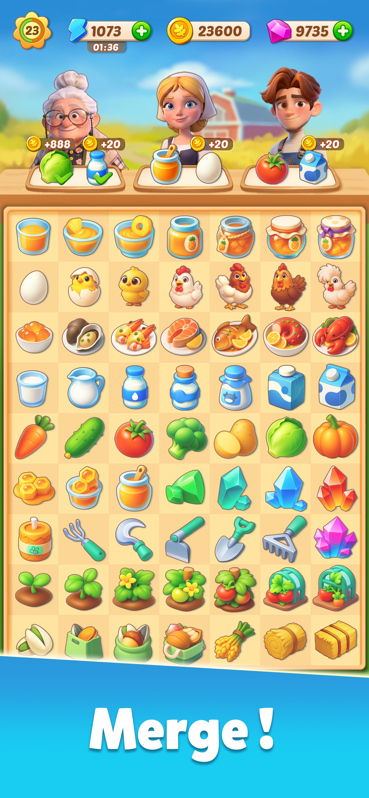 Family Farm Merge · 图03 · 棋盘要素（含宣传包装） · 1284×2778