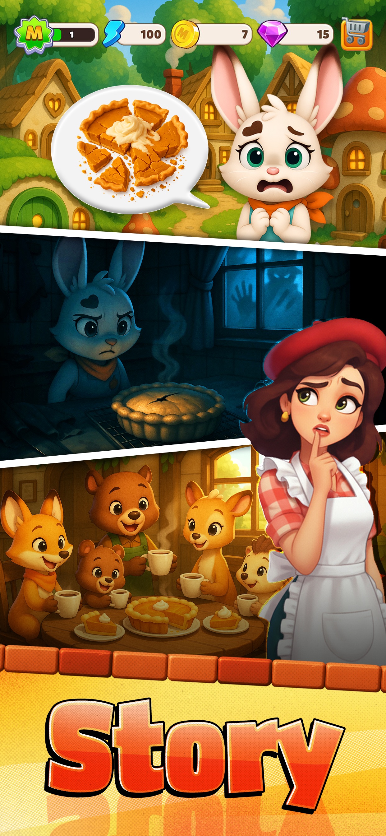 Fluffy Town : Merge & Cook · 图03 · 官方商店宣传图 · 1242×2688