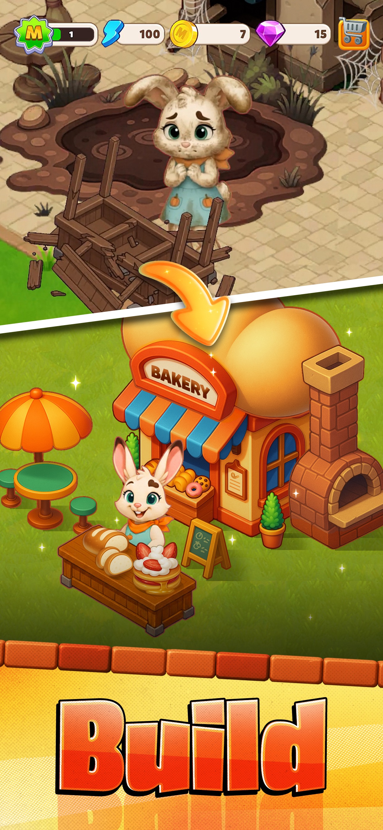 Fluffy Town : Merge & Cook · 图04 · 官方商店宣传图 · 1242×2688
