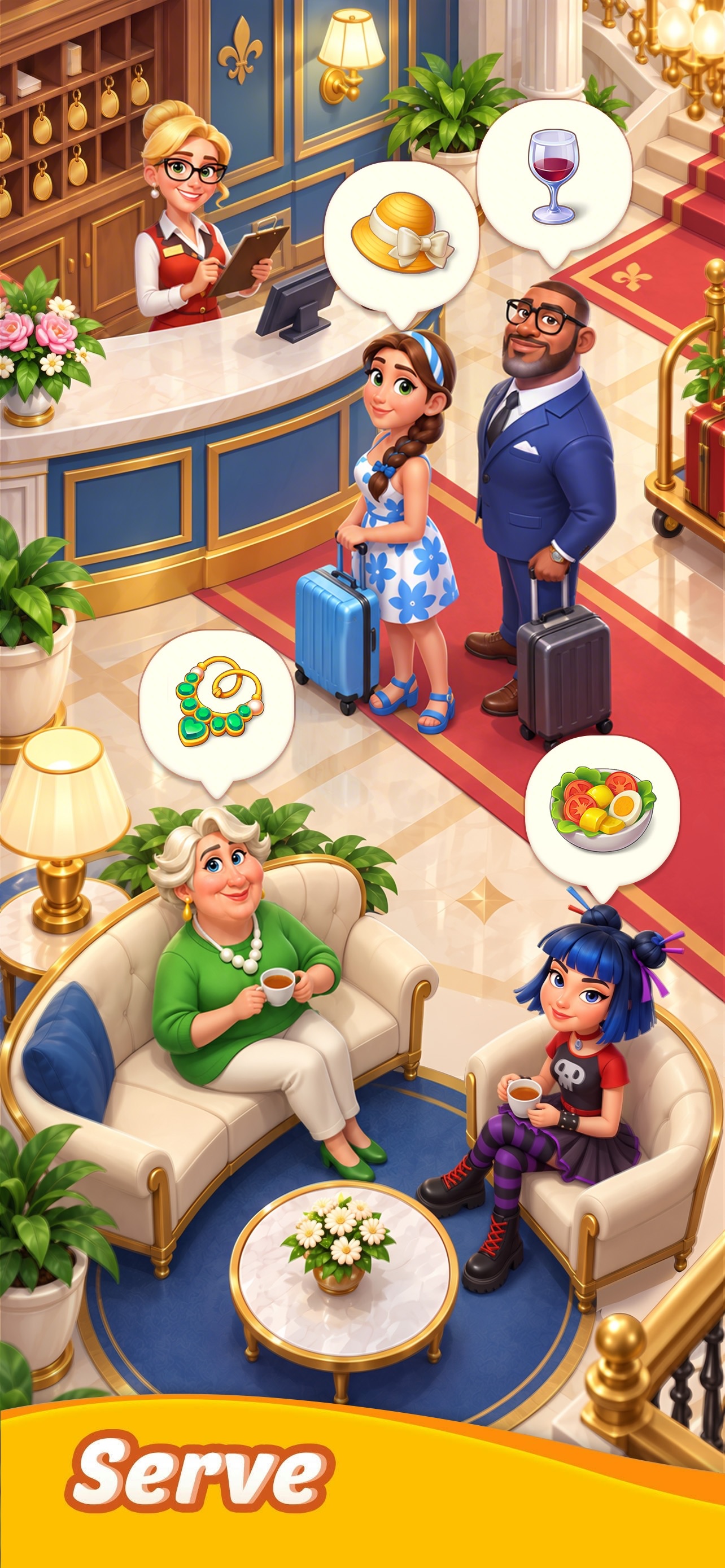 Hotel Legacy: Merge Game · 图03 · 官方商店宣传图 · 1284×2778