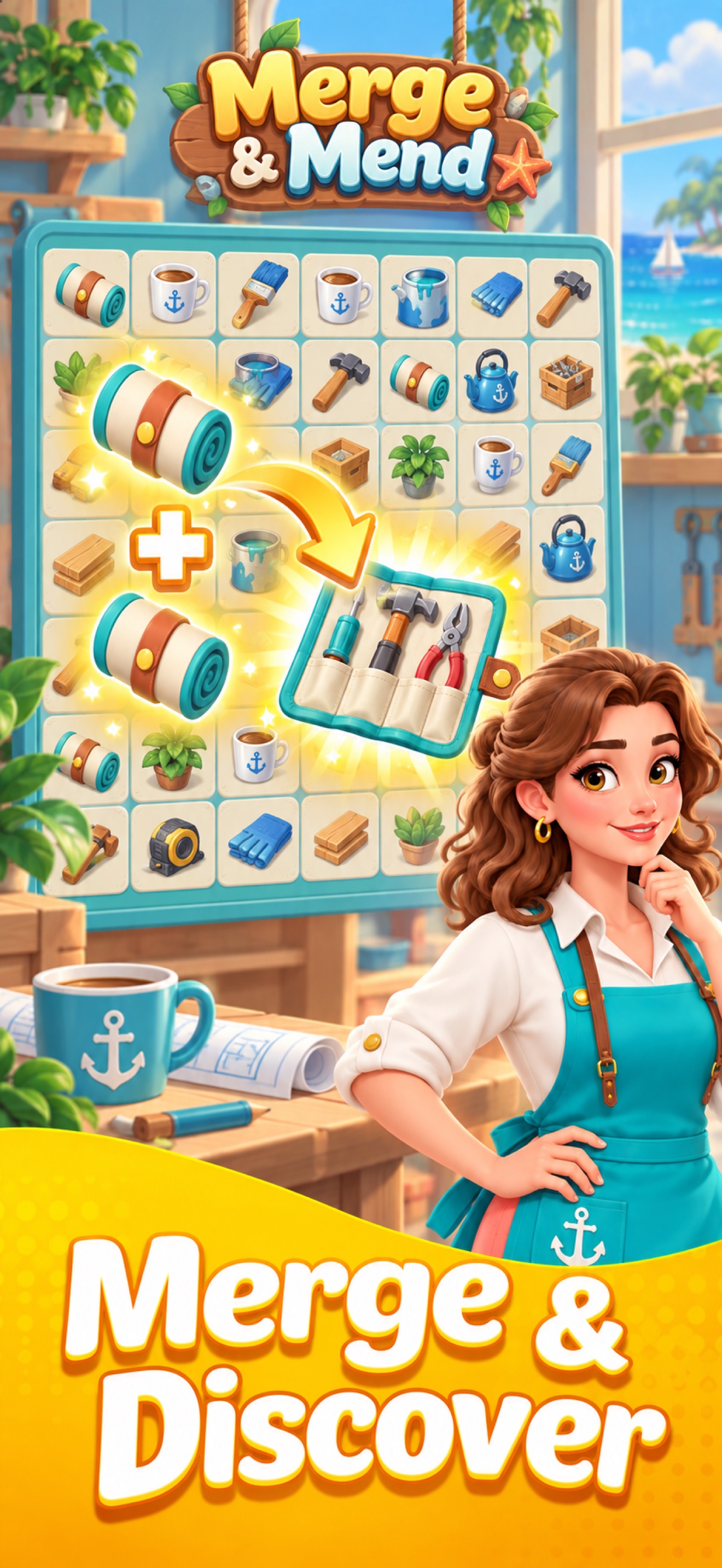 Merge & Mend: Puzzle Adventure · 图02 · 官方商店宣传图 · 1320×2868