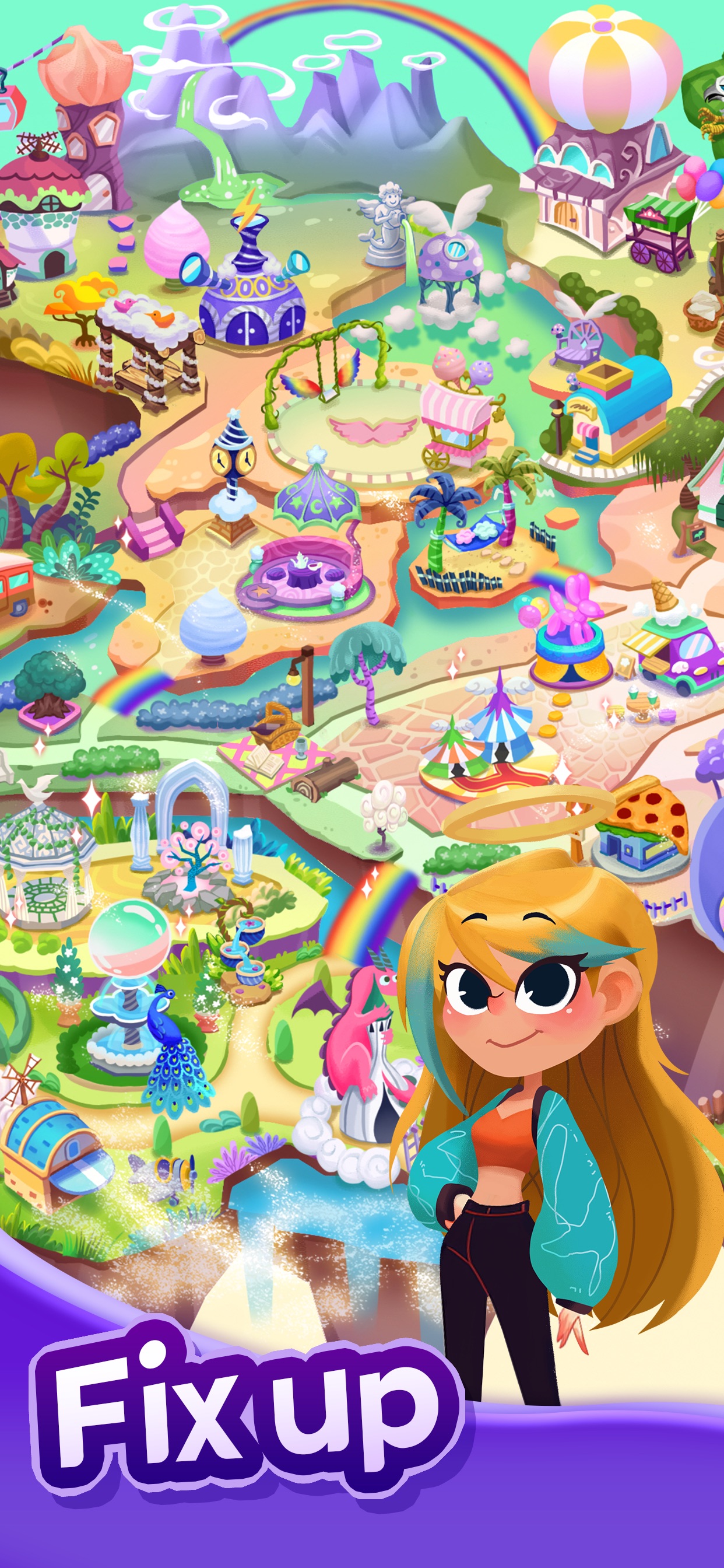 Sky Island: Merge & Story · 图01 · 成长/场景要素（含宣传包装） · 1242×2688