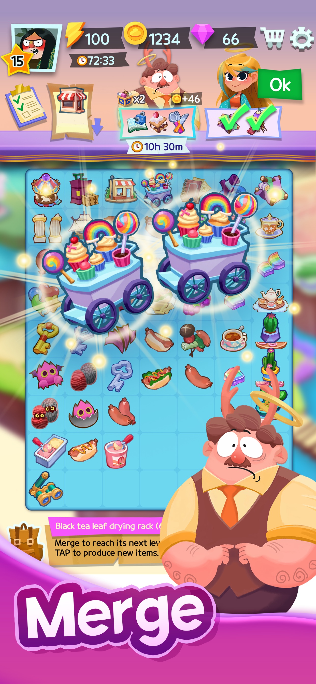 Sky Island: Merge & Story · 图02 · 棋盘要素（含宣传包装） · 1242×2688